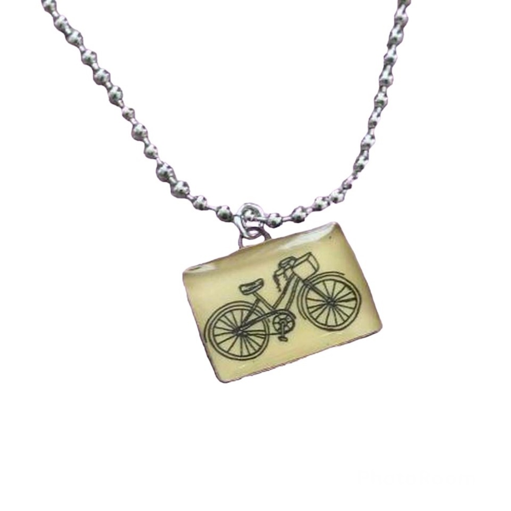 Bicycle Charm on Ball Chain Necklace 17”
